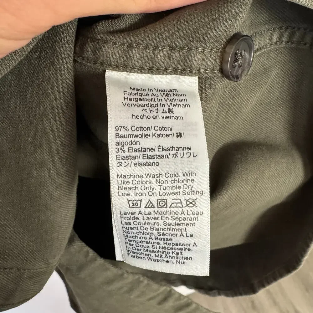 J.Crew Garment-dyed Twill Overshirt Mens XL Greenish Gray Long Sleeve Button Up